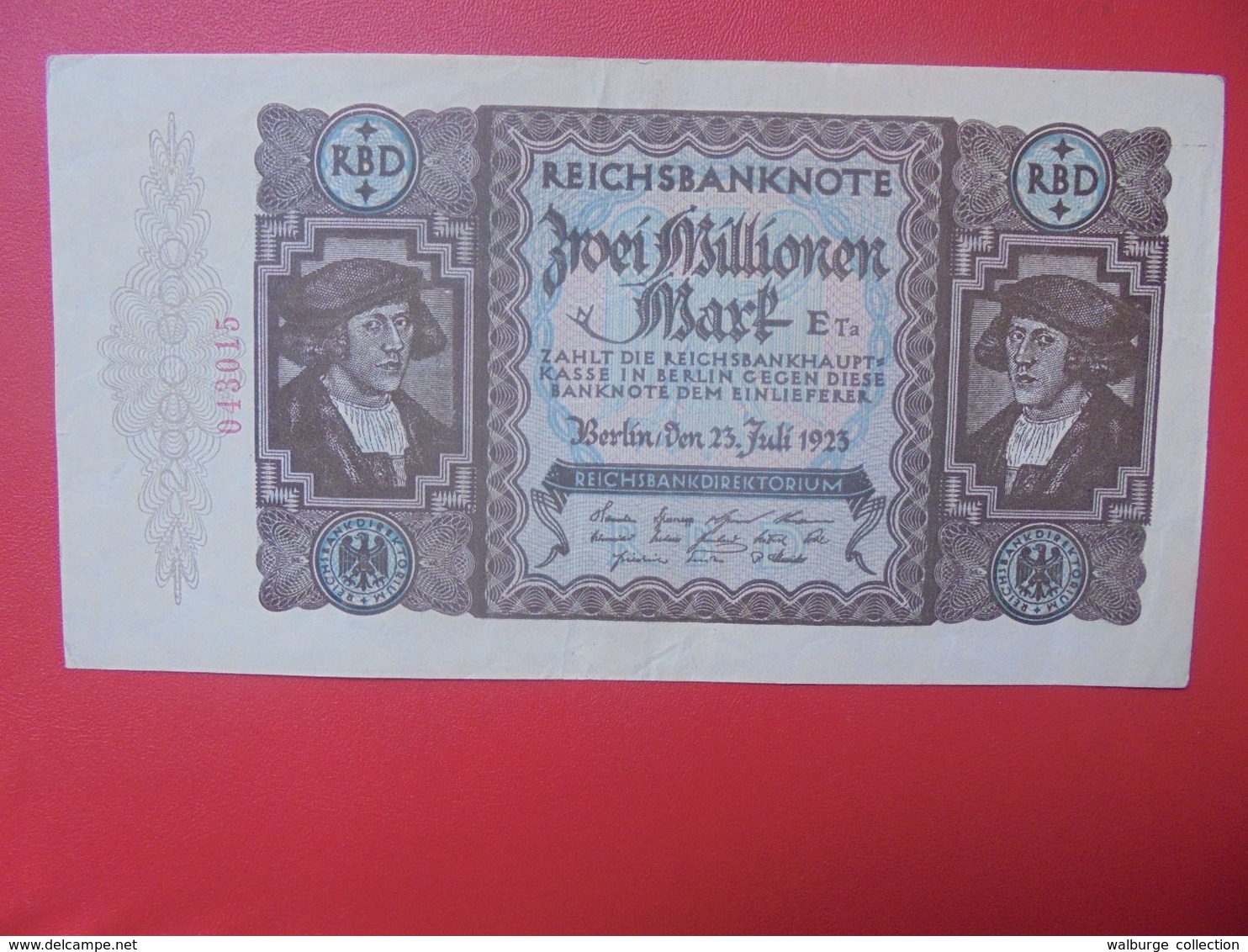 Reichsbanknote 2 MILLIONEN MARK 1923 CIRCULER (B.16) - 2 Millionen Mark