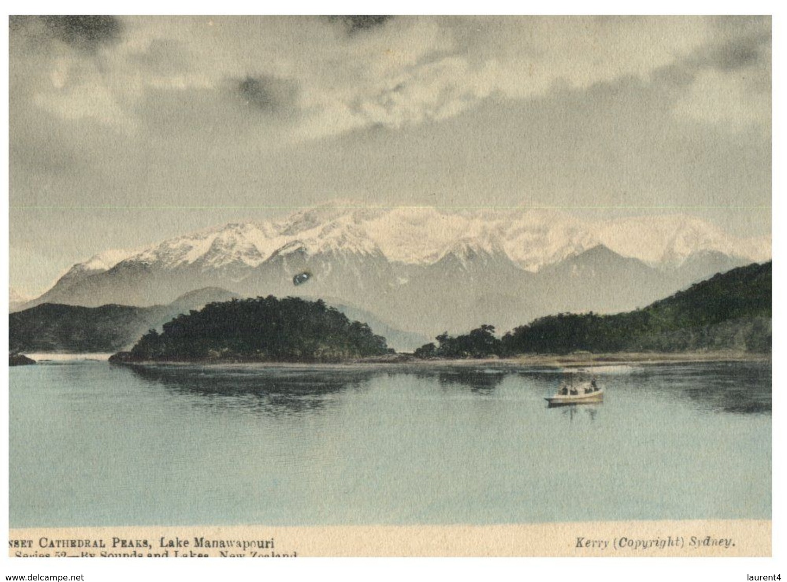 (B 25) Older Postcard - New Zealand Posted To Australia - Cathedral Peaks, Lake Manawapouri (serie 52) With Stamp 1906 - Nouvelle-Zélande