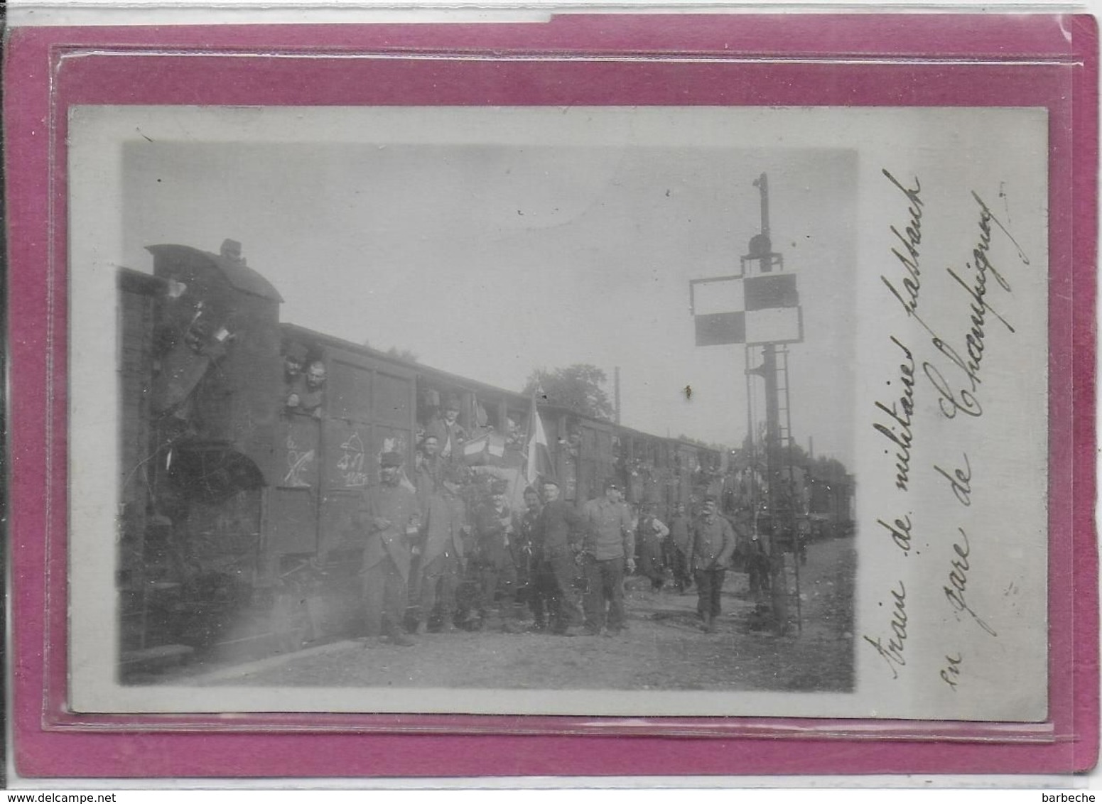 94.- CHAMPIGNY  - Train De Militaires  Passant En Gare  ( Carte Photo ) - Champigny Sur Marne