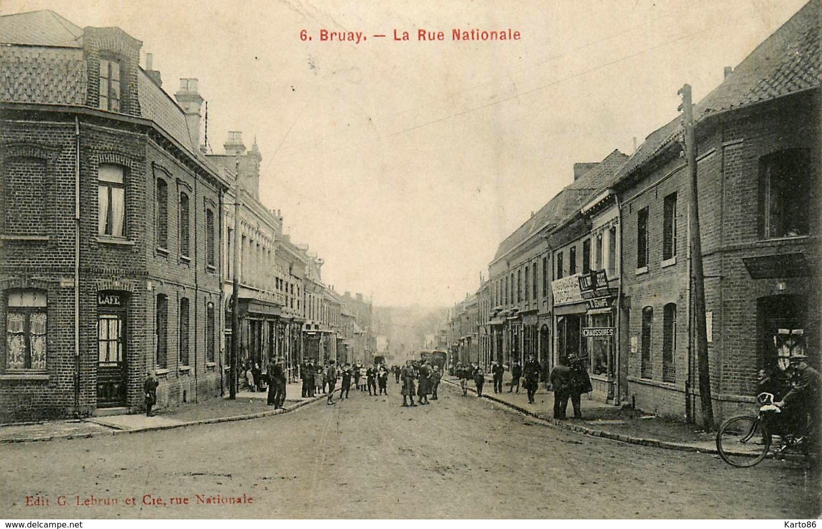 Bruay * La Rue Nationale * Café * Commerces Magasins - Bruay Sur Escaut