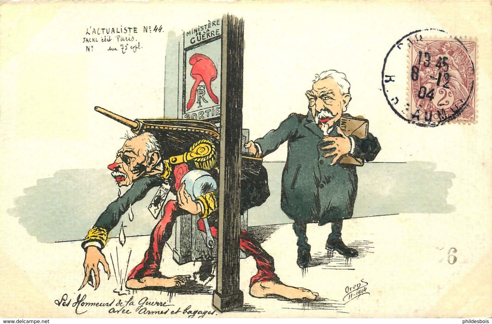 CARICATURE SATIRIQUE POLITIQUE Illustrateur ORENS (dessin Original)  LES HONNEURS DE LA GUERRE - Orens