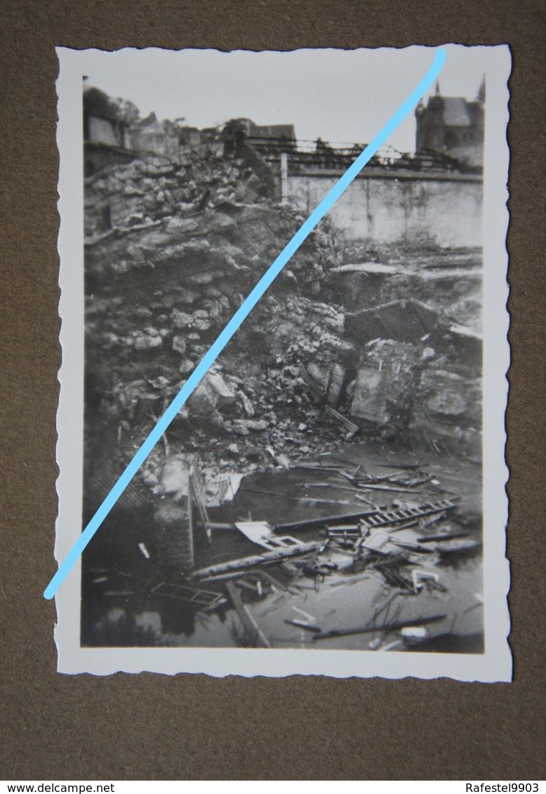 Photox11 MONS 1940 Occupation Officier Allemand Boulevard Sainctelette Destructions Ruines Guerre - Places