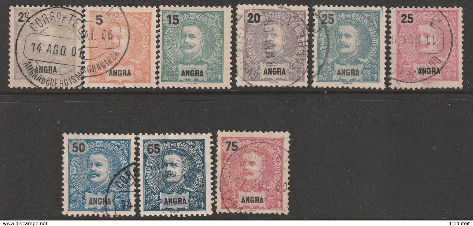 ANGRA - 9 Timbres Obl (1897-1905) - Angra