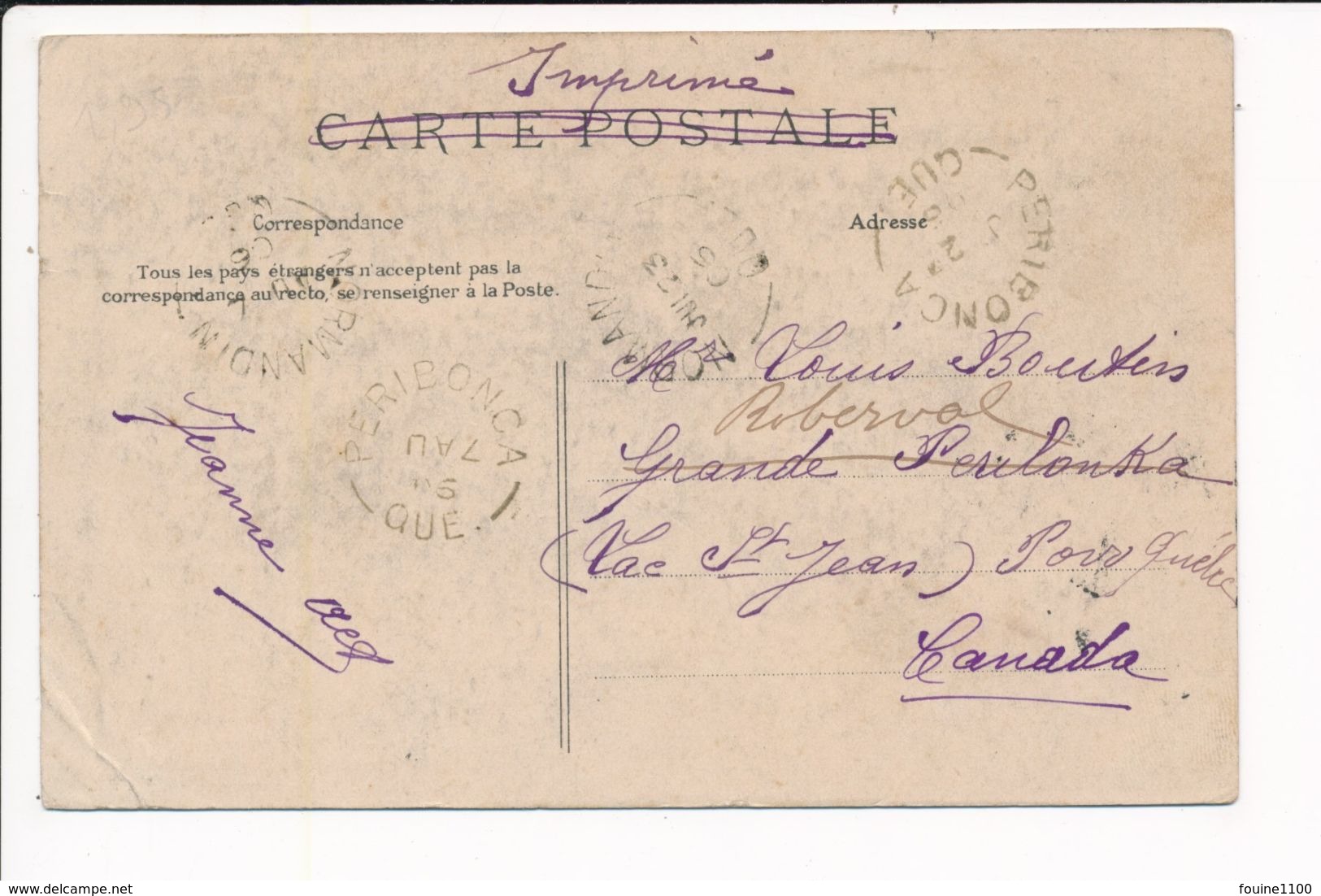 Carte De BLIDA Caserne Des Tirailleurs ( Colorisée ) Cachet Peribonca Quebec ( Recto Verso ) - Blida