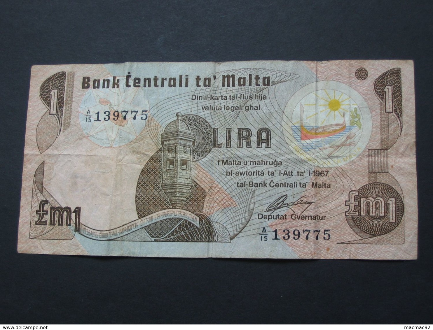 MALTE - Lira - 1 Pound 1967 - Bank Centrali Ta Malta   **** EN ACHAT IMMEDIAT **** - Malta