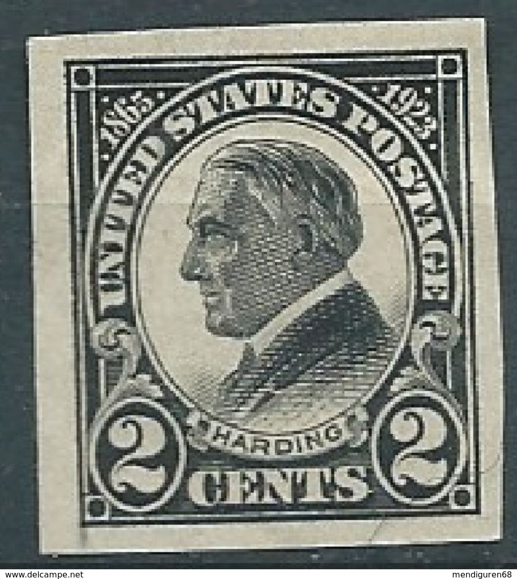 VERINIGTE STAATEN ETATS UNIS USA 1923 Harding BlaCk Imperf MNH SC 611 YV 249a MI 289 B SG 615 - Unused Stamps