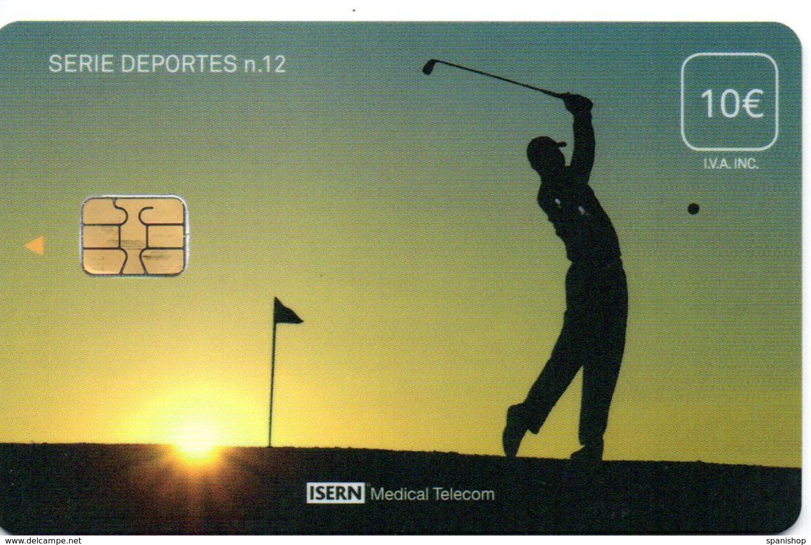 ISN-265 SPÀIN PHONECARD ESPAÑA  ISERN SERIE DEPORTES Nº 12 GOLF - CARD  FOR HOSPITAL TV - Deportes