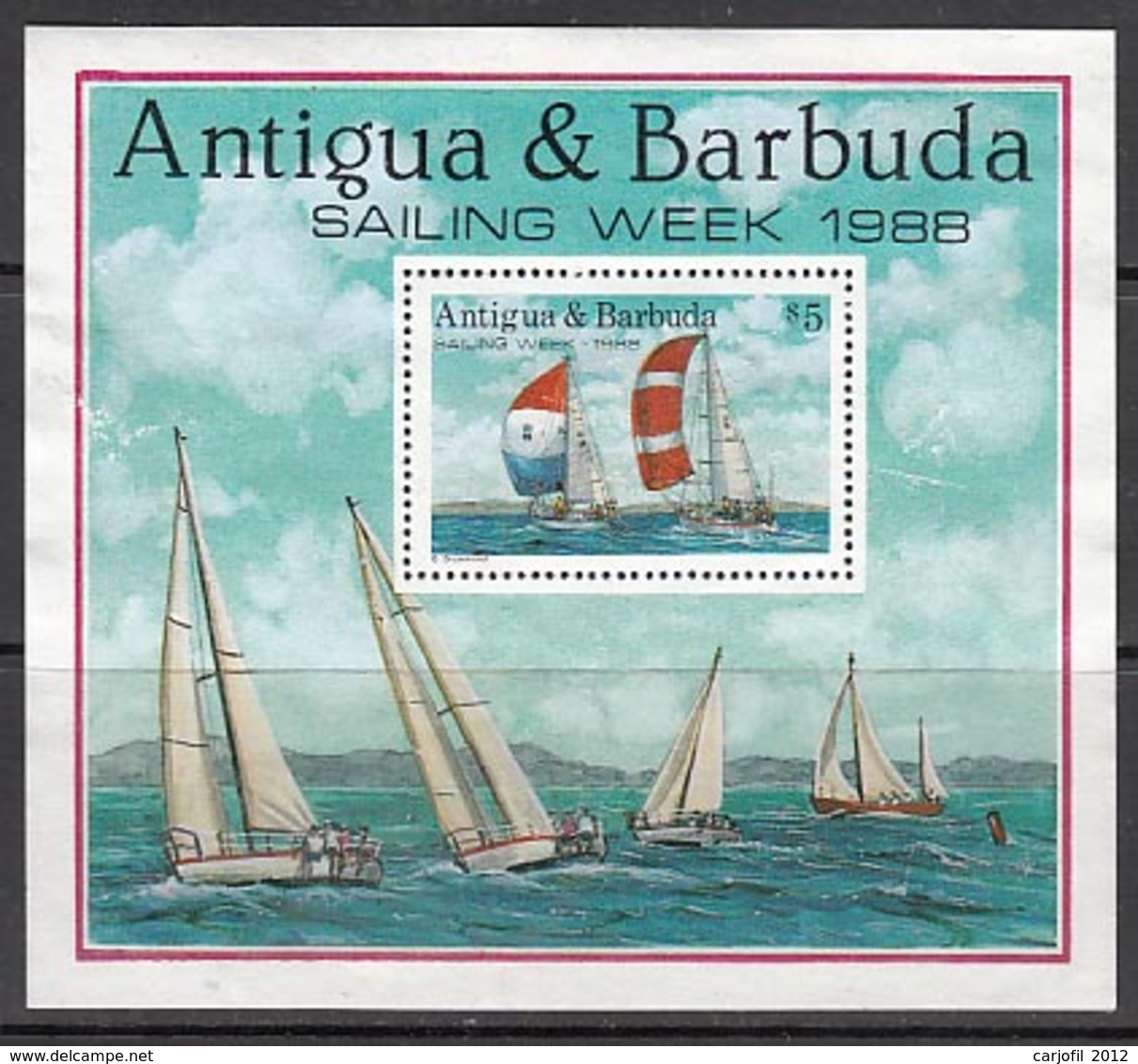 Antigua Hojas Yvert 137 (*) Mng Veleros - Antigua E Barbuda (1981-...)