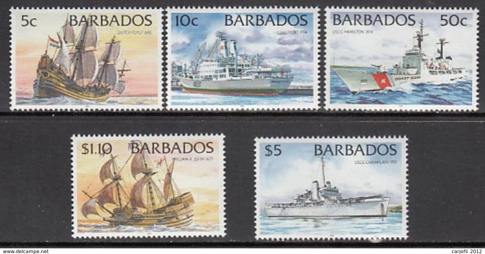 Barbados - Correo 1996 Yvert 936/40 ** Mnh Barcos - Barbados (1966-...)