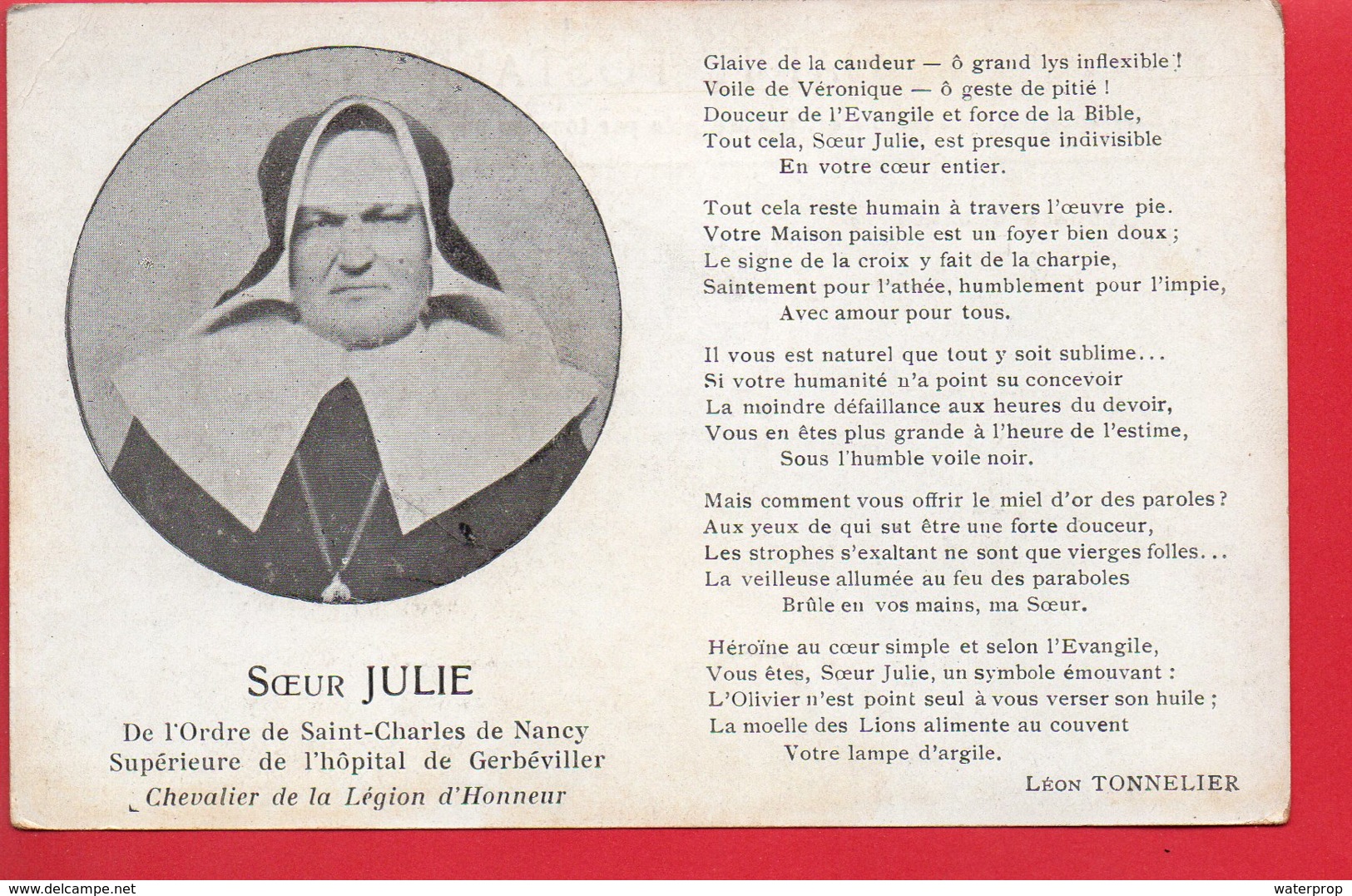 Soeur JULIE De L'Ordre De Saint Charles De Nancy - Chevalier De La Légion D'Honneur - Nancy