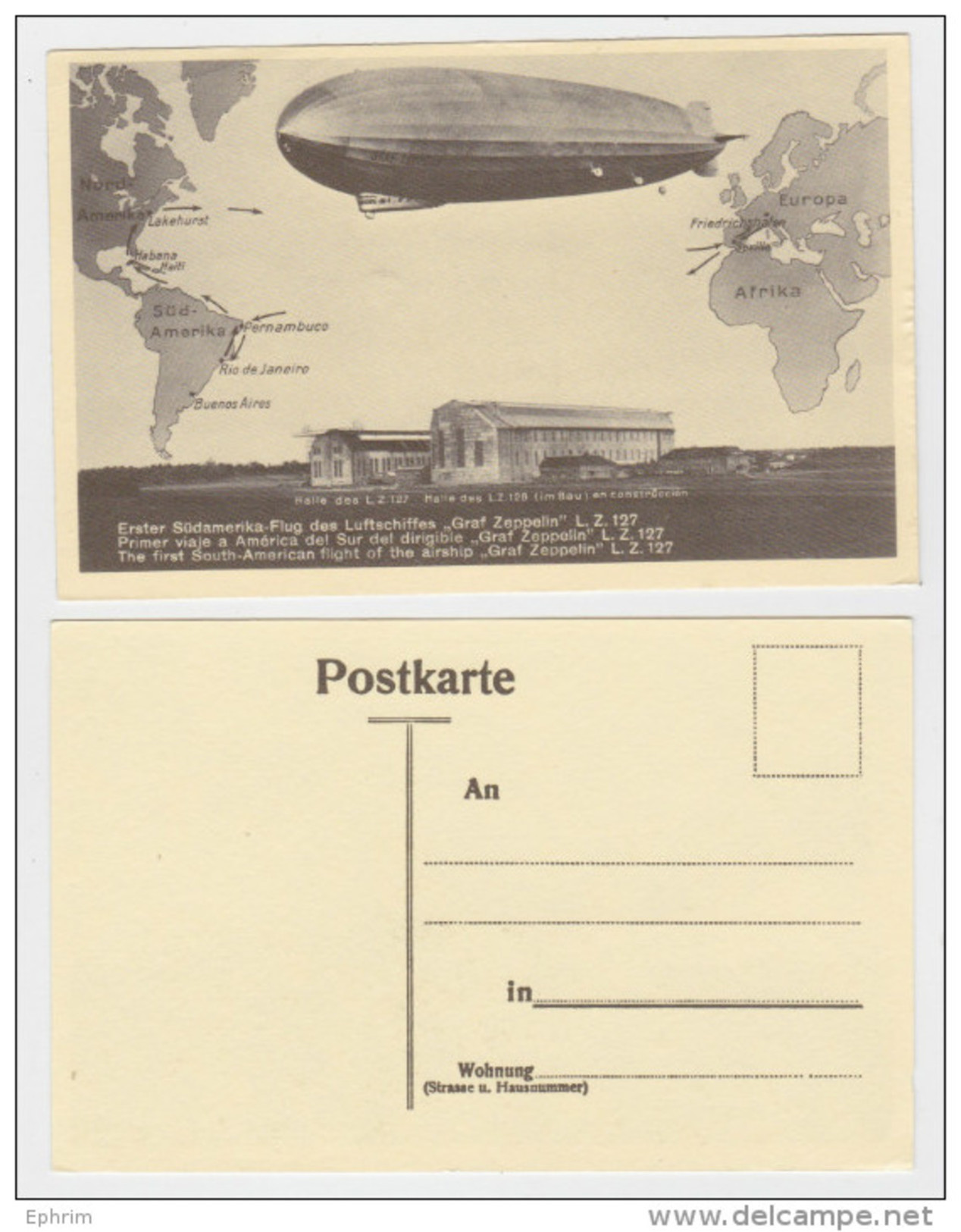 GRAF ZEPPELIN - LOT DE 8 CARTES POSTALES - MARINE LUFTSCHIFF - GERMAN AIRSHIP DIRIGEABLE ALLEMAND - HAMBURG-FUHLSBÜTTEL - 5 - 99 Cartes