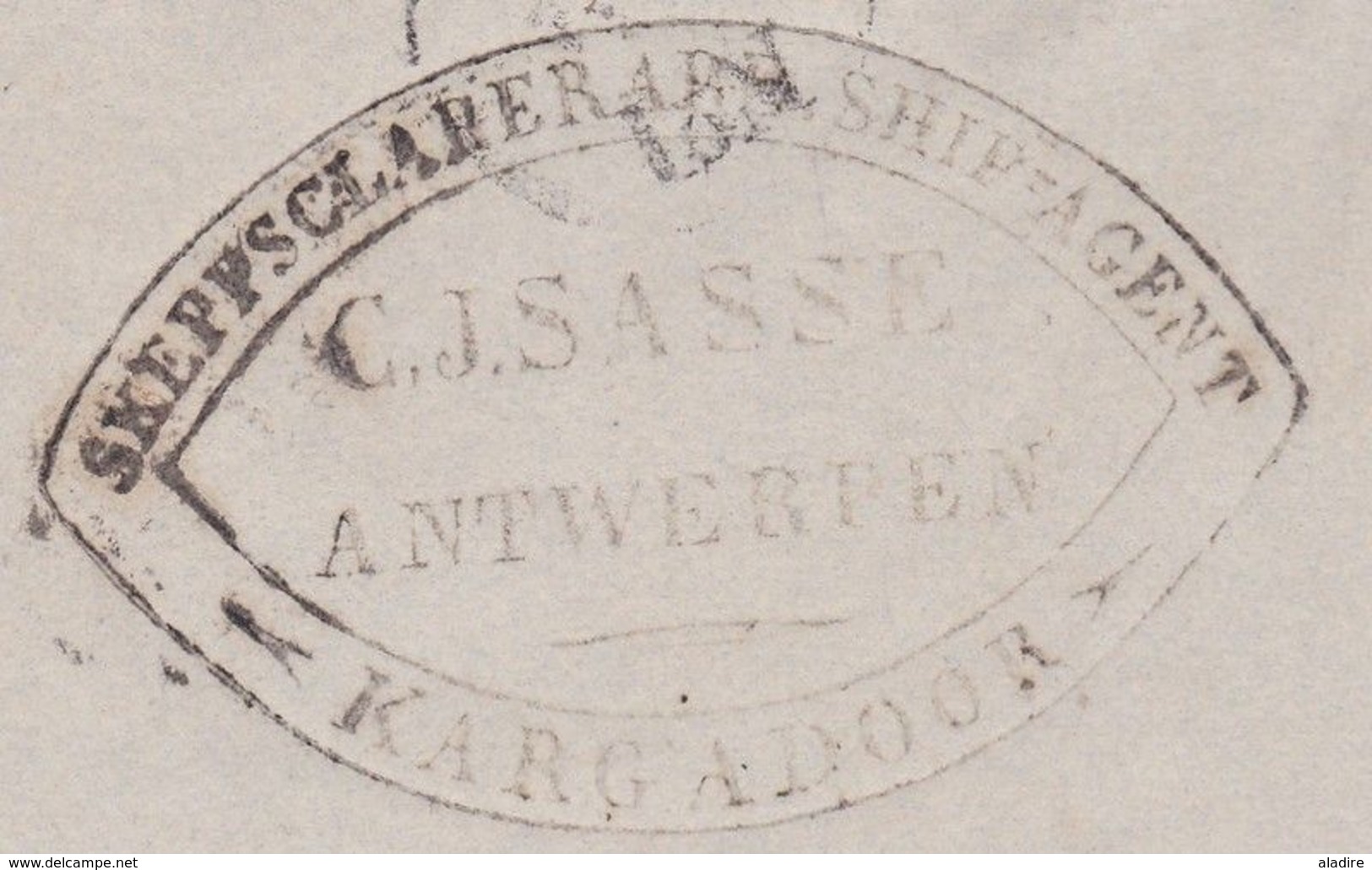 1842 - Folded Cover To Berlin, Germany Via Antwerp Anvers Belgium - On Ship "Avance" - 1830-1849 (Unabhängiges Belgien)