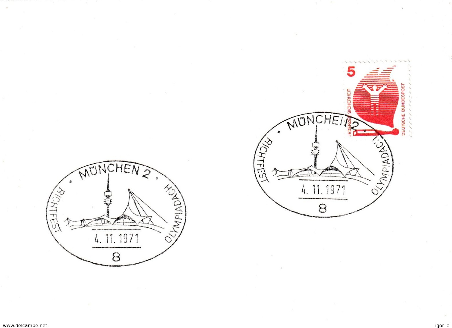 Germany 1971 Card: Olympic Games München 1972; Olympic Stadium; Roof; Richtfest Olympiadach - Estate 1972: Monaco