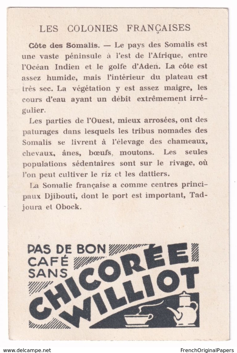 Chromo Didactique Romanet Chicorée Williot Colonie Française Somalis Somalie Colon Obock Port De Djibouti Harrar A36-75 - Tea & Coffee Manufacturers