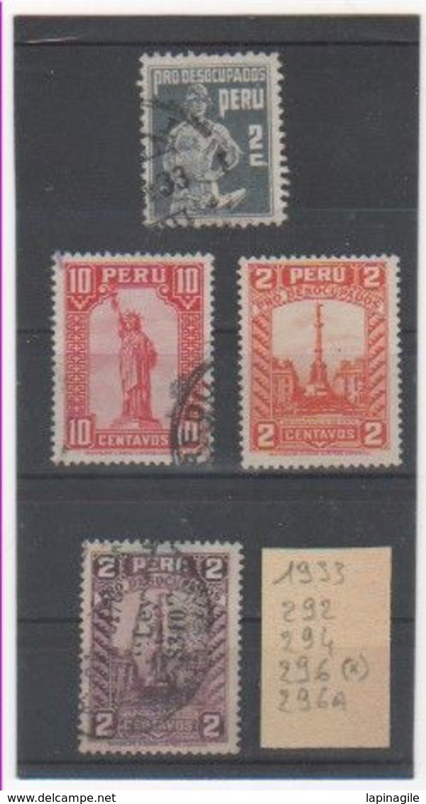 PEROU 1933 YT N° Entre 292 Et 296A Oblitérés Et Neuf(*) - Peru