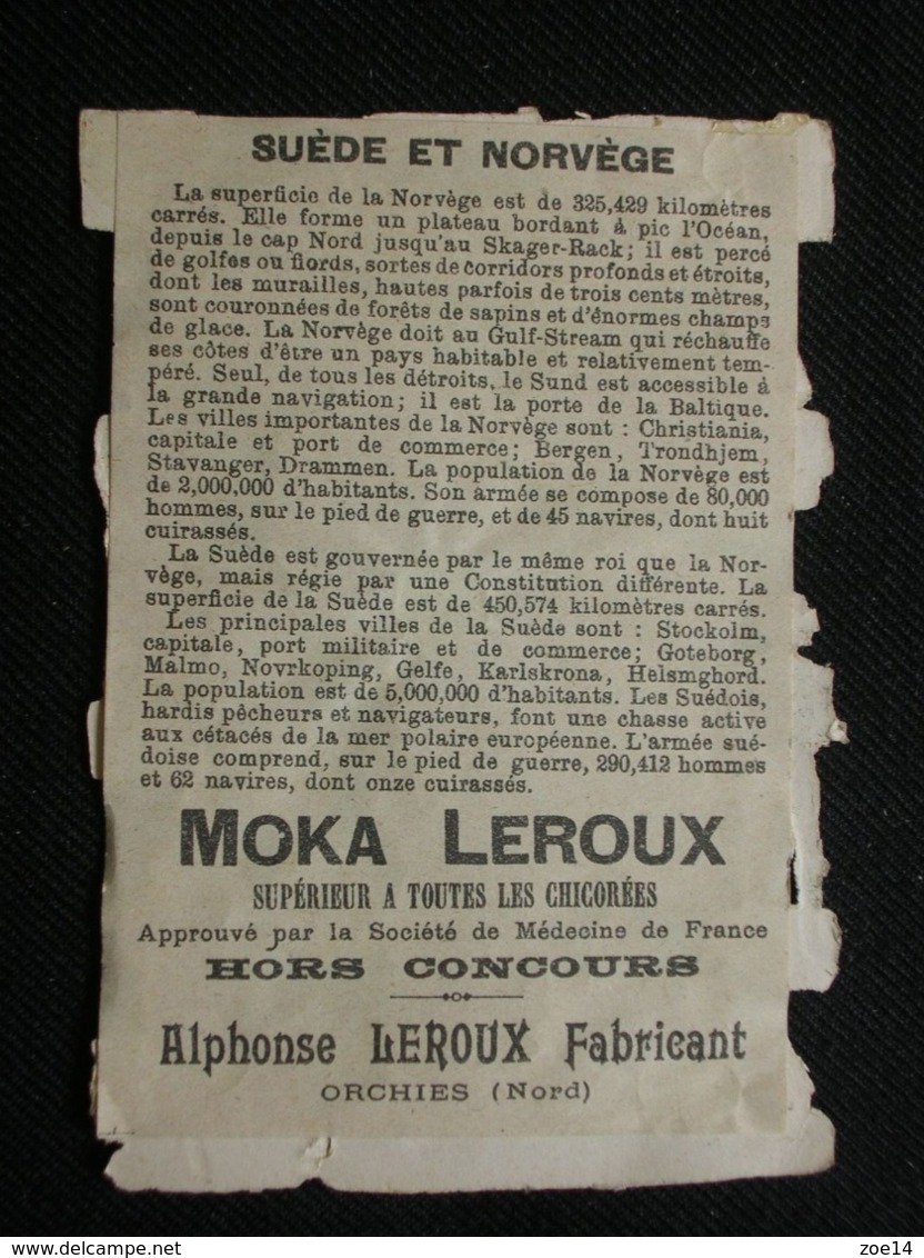 MOKA LEROUX  1 CHROMO DECOUPI   SUEDE  &  NORVEGE - Otros & Sin Clasificación