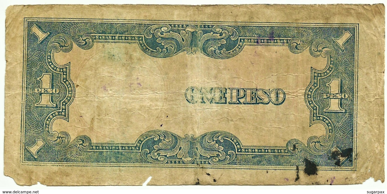 PHILIPPINES - 1 Peso - ND ( 1943 ) WWII - Pick 109.a - With OVERPRINT - Serie 60 - Japanese Occupation - Philippines