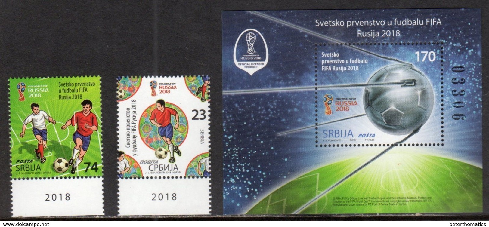 SERBIA, 2018, MNH,  RUSSIA 2018 WORLD CUP, 2v+   S/SHEET - 2018 – Rusia