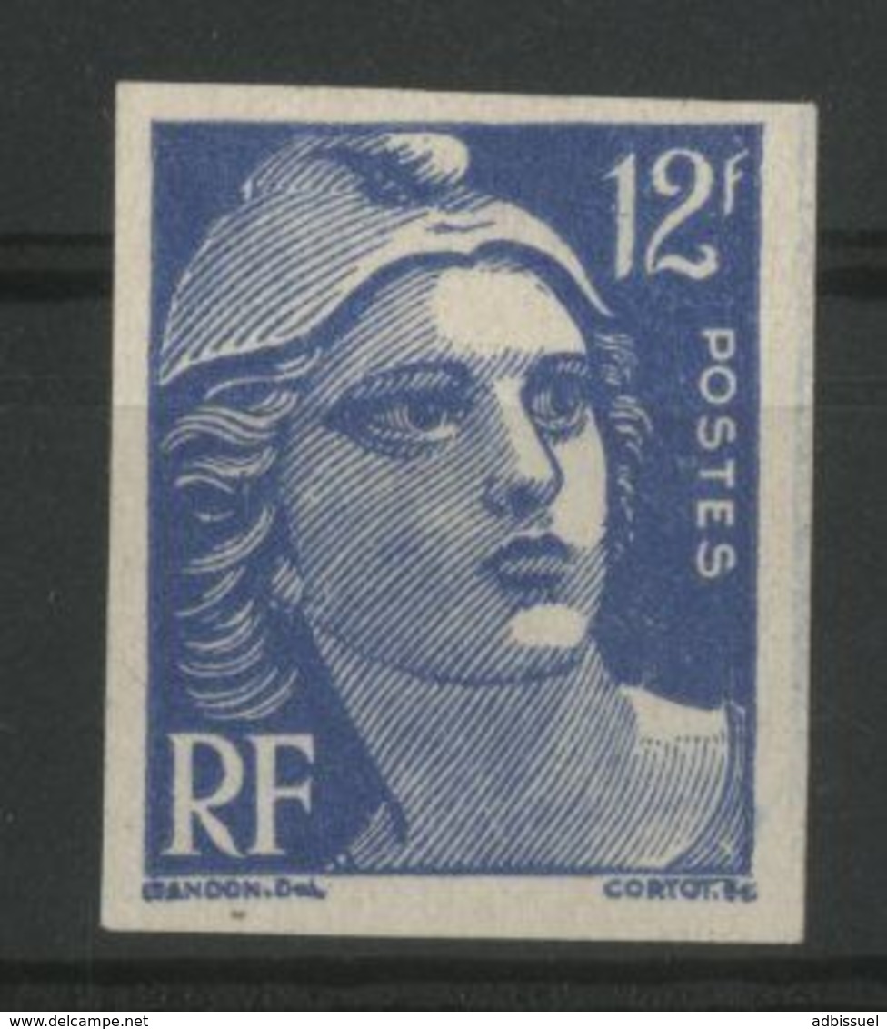 N° 812 (1948) GANDON NON DENTELE  COTE 30 € NEUF * MH, 12 Fr Outremer, Peu Commun Et Sous-coté. TB - Nuevos