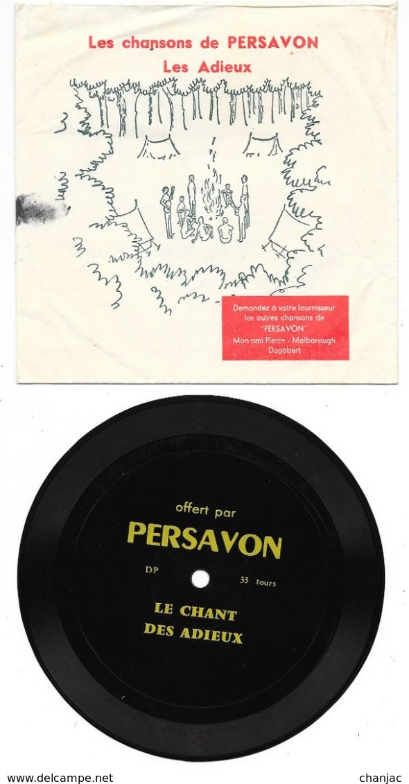 Disque 33 Tours - Vinyle Souple - Les Chansons De PERSAVON - Le Chant Des Adieux - Autres & Non Classés