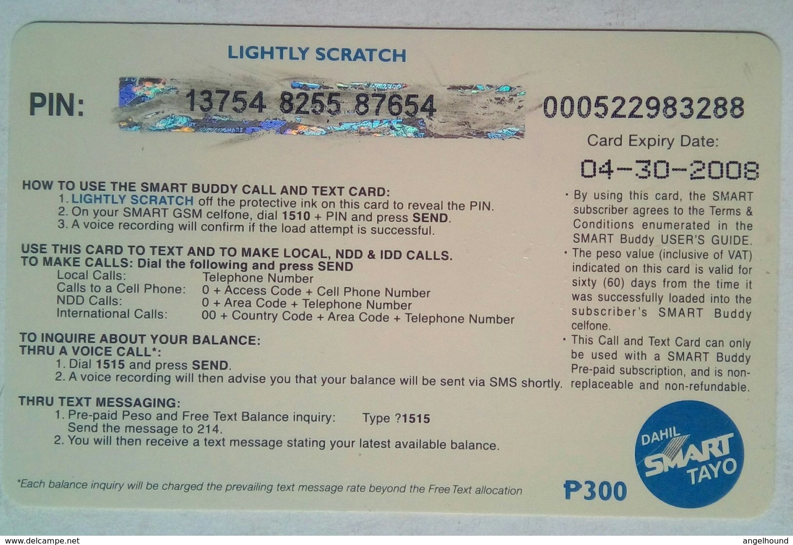 Smart Telecom 300 Pesos Buddy Ang Saya - Filippine