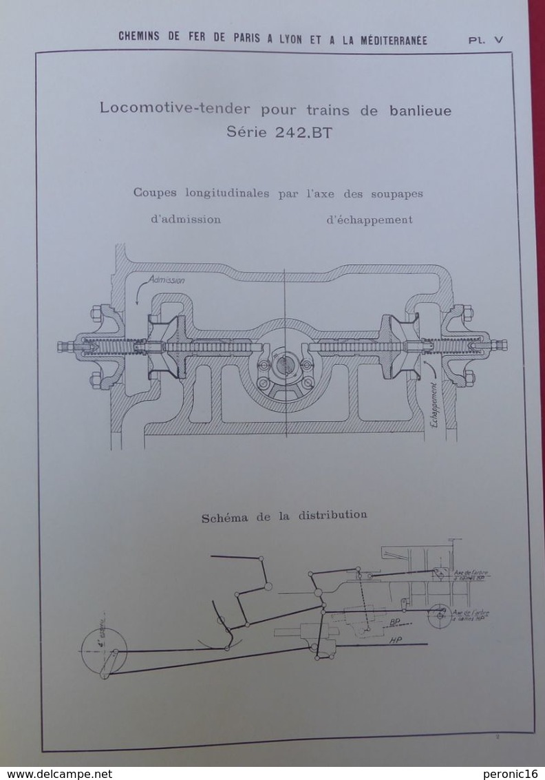 Rare document années 1930 ! Chemins de Fer de Paris-Lyon-Méditerranée, locomotive - TENDER série 242.BT