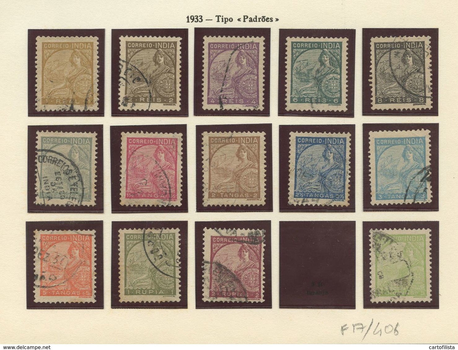 Used Stamps, Lot, India, 1933, Tipo PADRÕES   (Lot 406) - Inde Portugaise