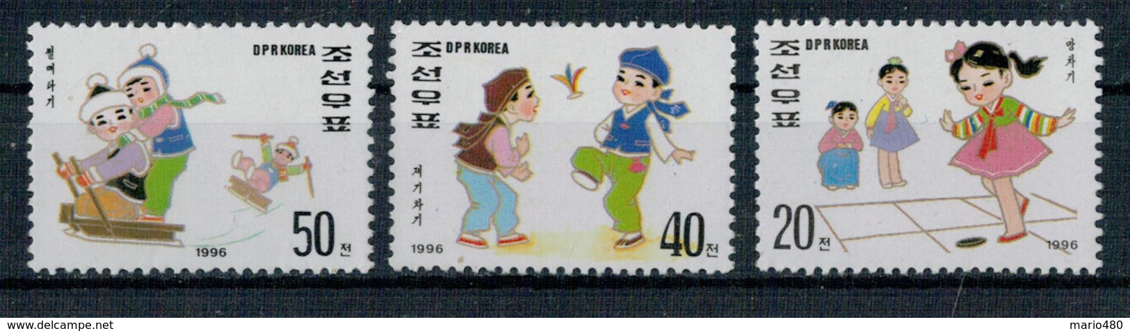 1996     CHILDREN'S  GAMES        3  STAMPS  MNH - Corée (...-1945)