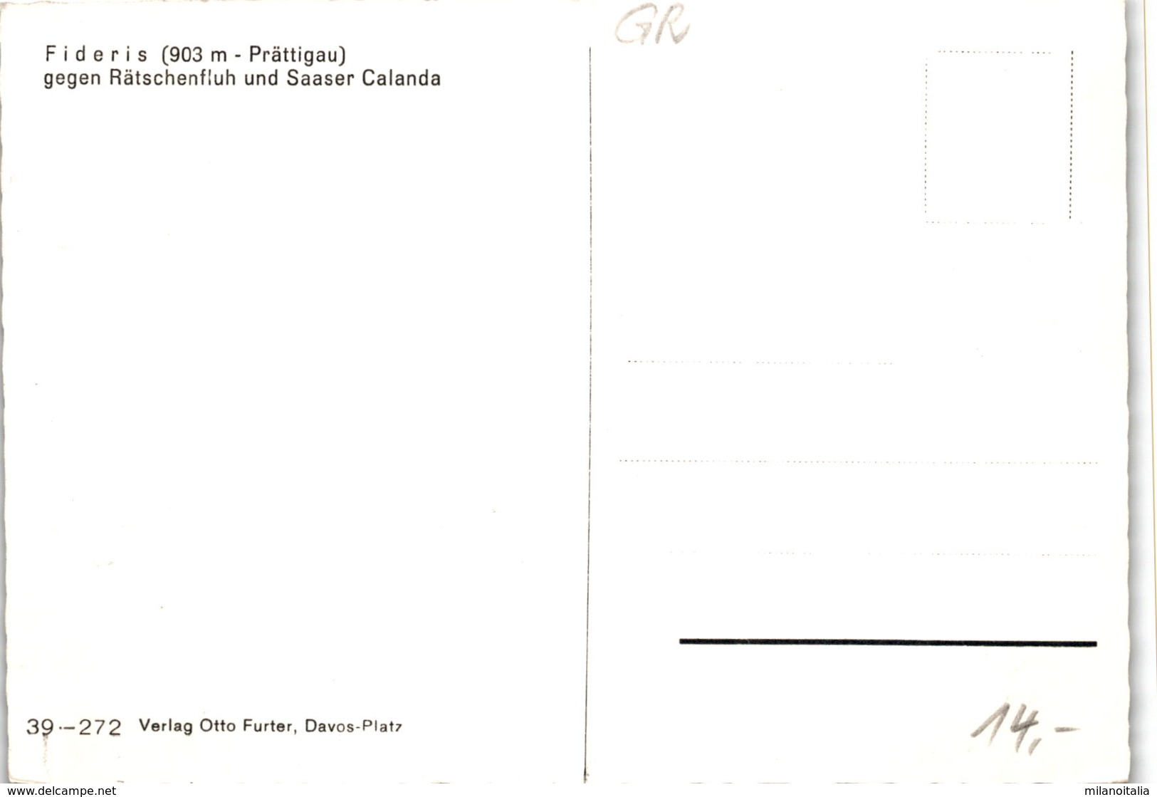Fideris (Prättigau) Gegen Rätschenfluh Und Saaser Calanda (39-272) - Saas Im Prättigau
