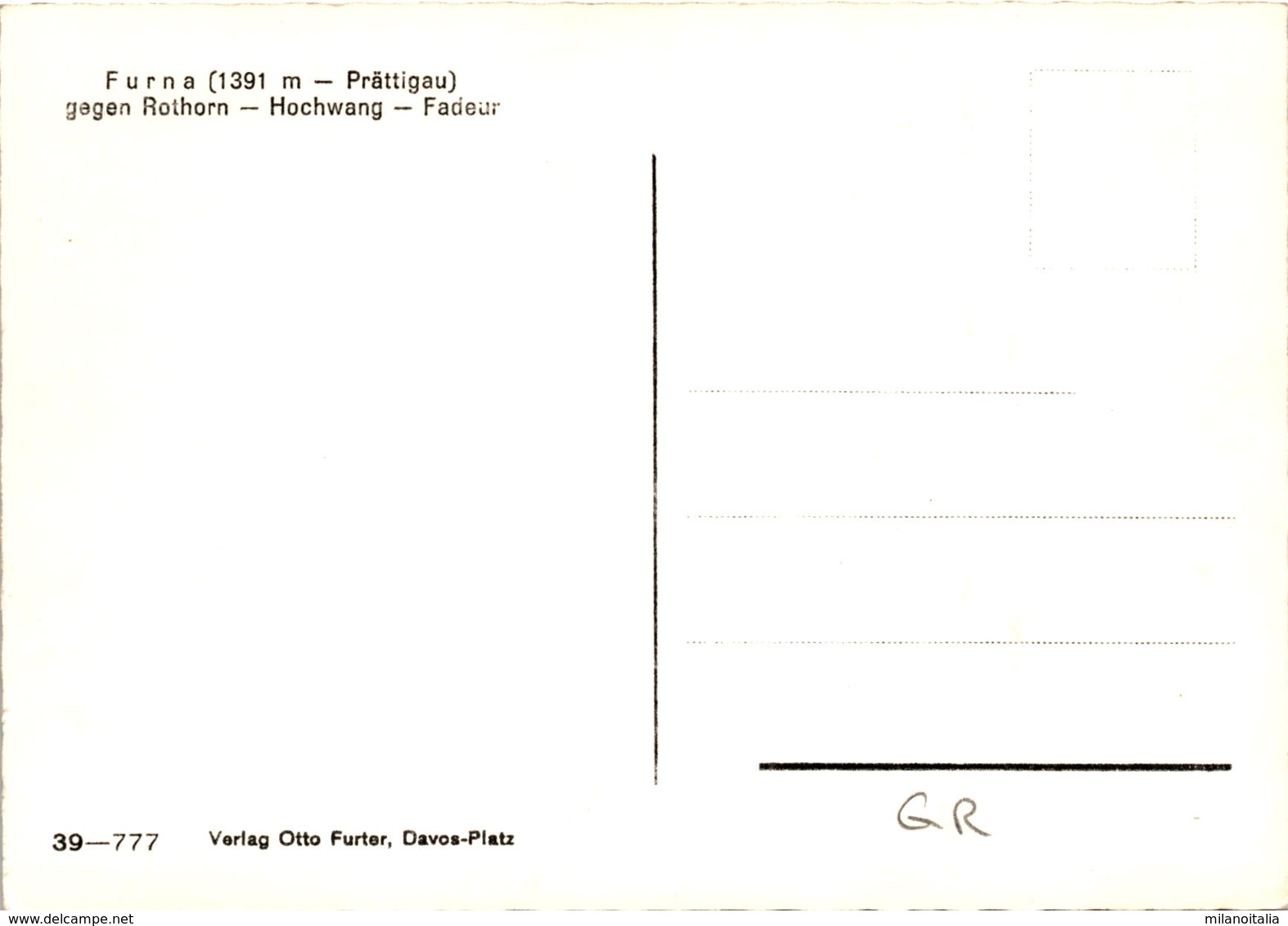 Furna (Prättigau) Gegen Rothorn - Hochwang - Fadeur (39-777) - Furna