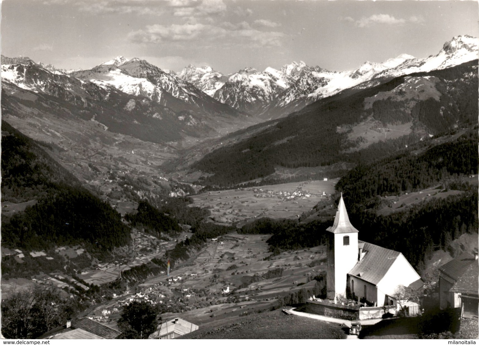 Furna - Blick Auf Das Prättigau Und Die Silvrettagruppe (39-714) - Furna