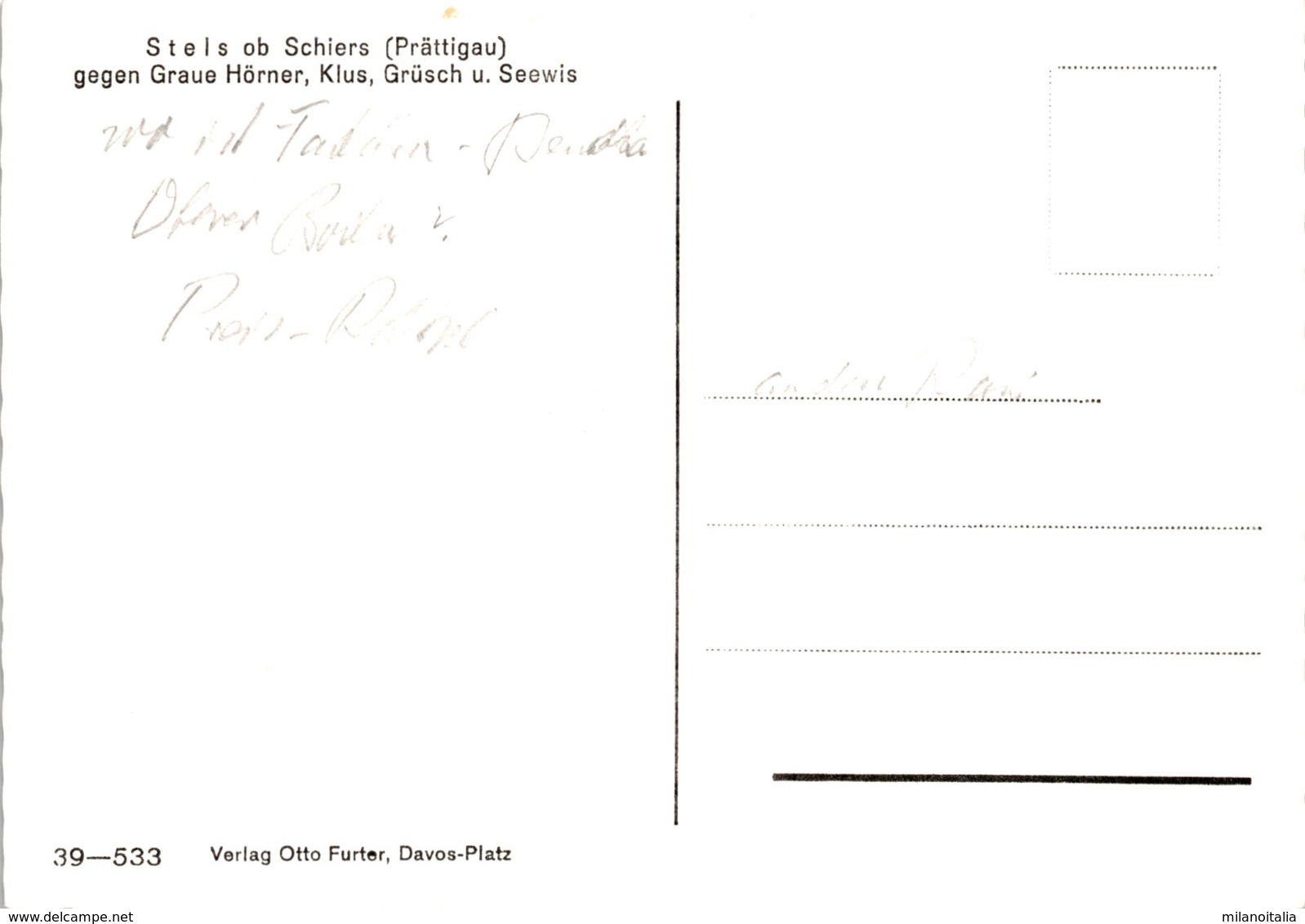 Stels Ob Schiers (Prättigau) Gegen Graue Hörner, Klus, Grüsch U. Seewis (39-533) - Grüsch