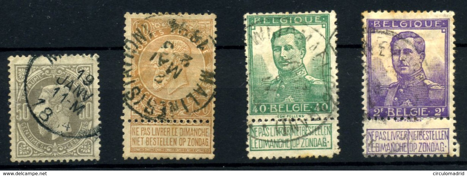 Bélgica Nº 35, 62, 114, 117. - 1849-1865 Medaillen (Sonstige)