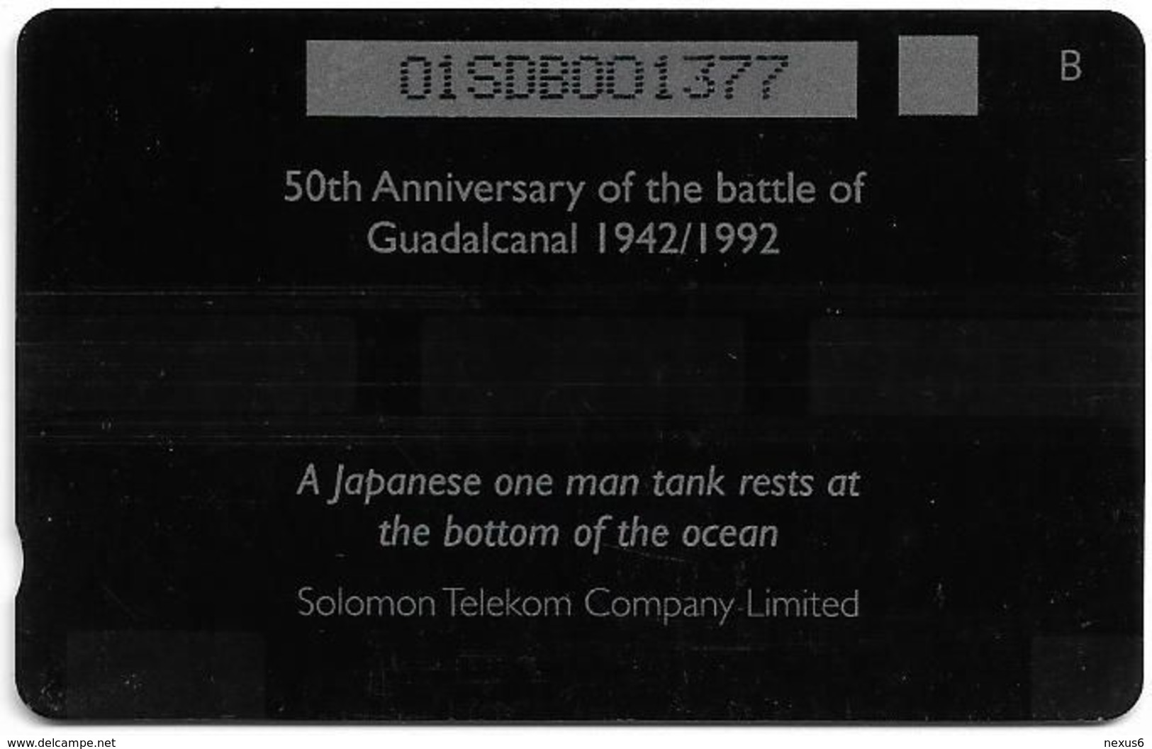 Solomon - Solomon Tel. - GPT - SOL-03 - 01SDB - Tao Maru Wreck, 20$, Used - Islas Salomon