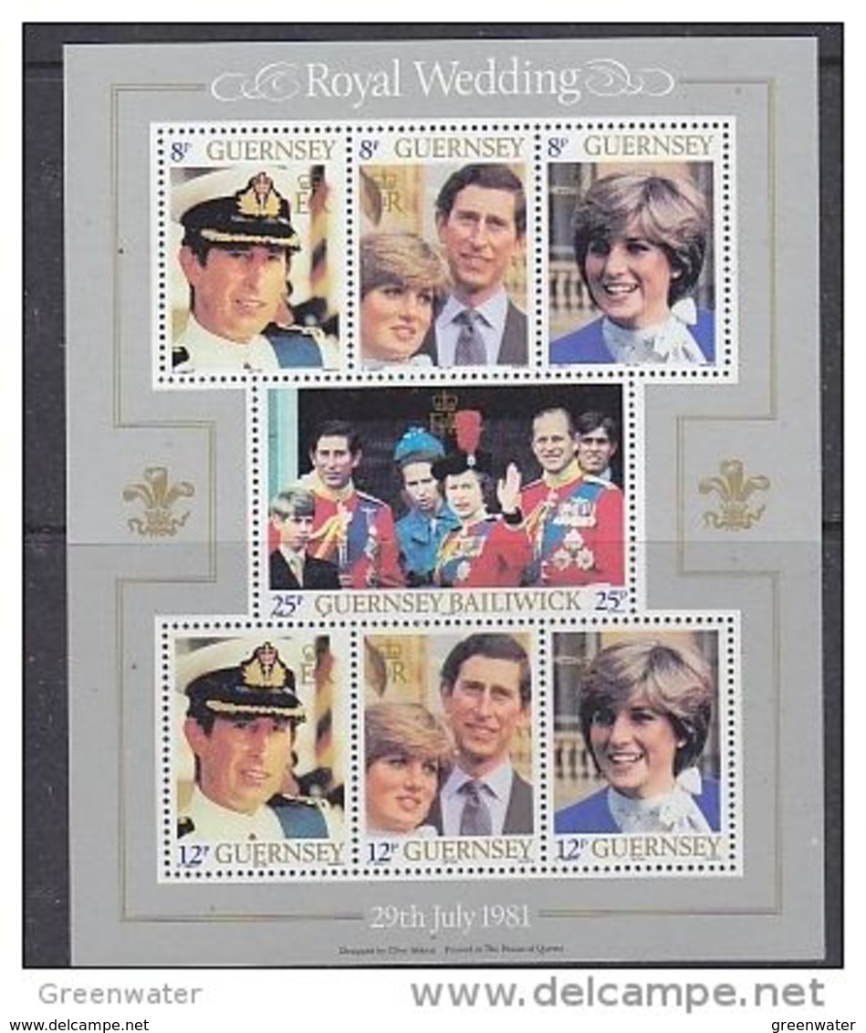 Guernsey 1981 Royal Wedding M/s ** Mnh (48448) - Guernesey