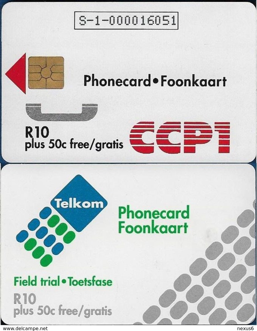 South Africa - Telkom (Chip) - CCP1, Test Trial Issue, Cn. S-1-0000xxxxx, 10+0.50R, Used - Afrique Du Sud