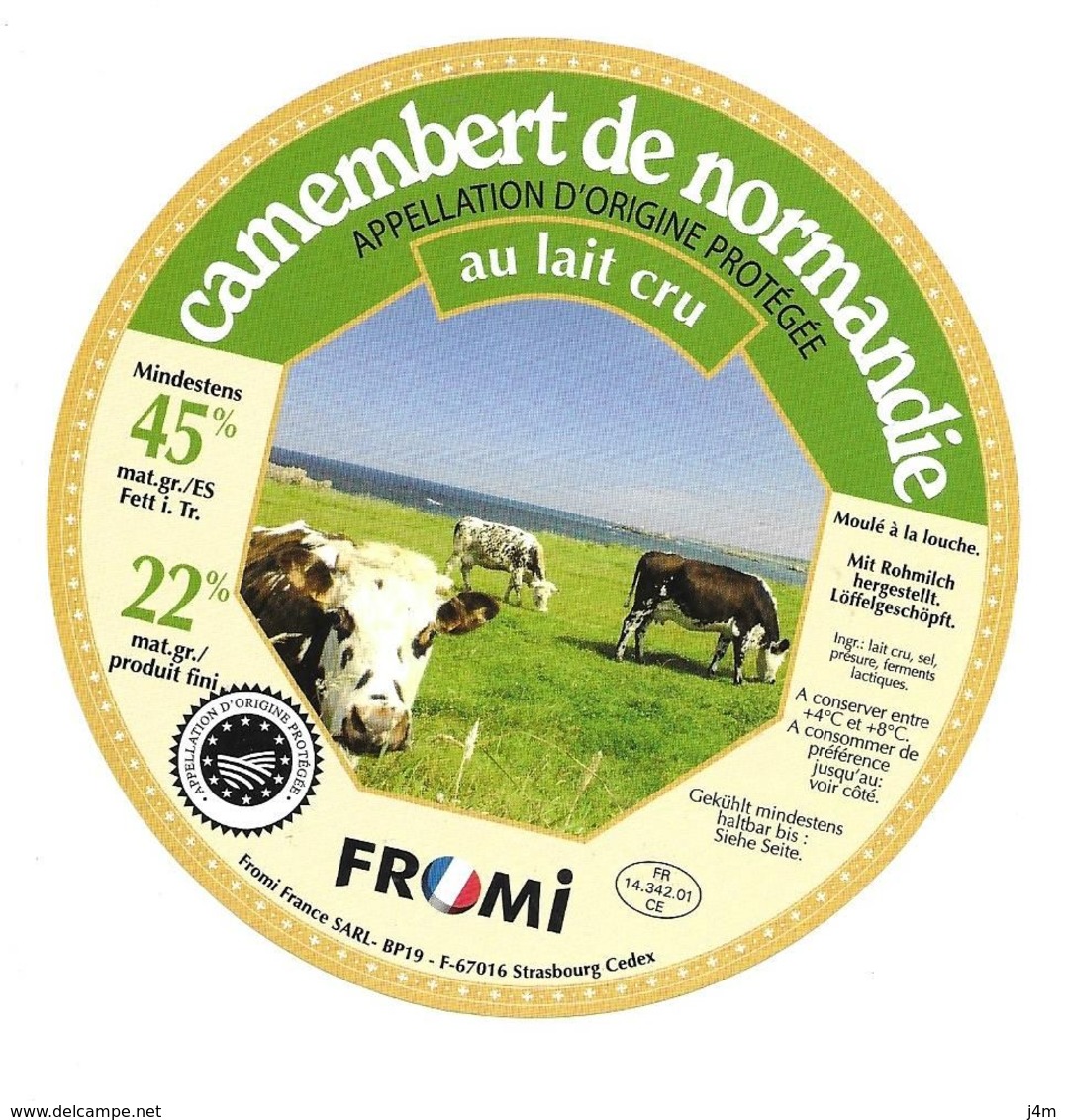 ETIQUETTE De FROMAGE..CAMEMBERT De NORMANDIE (Calvados 14)..FROMI - Fromage