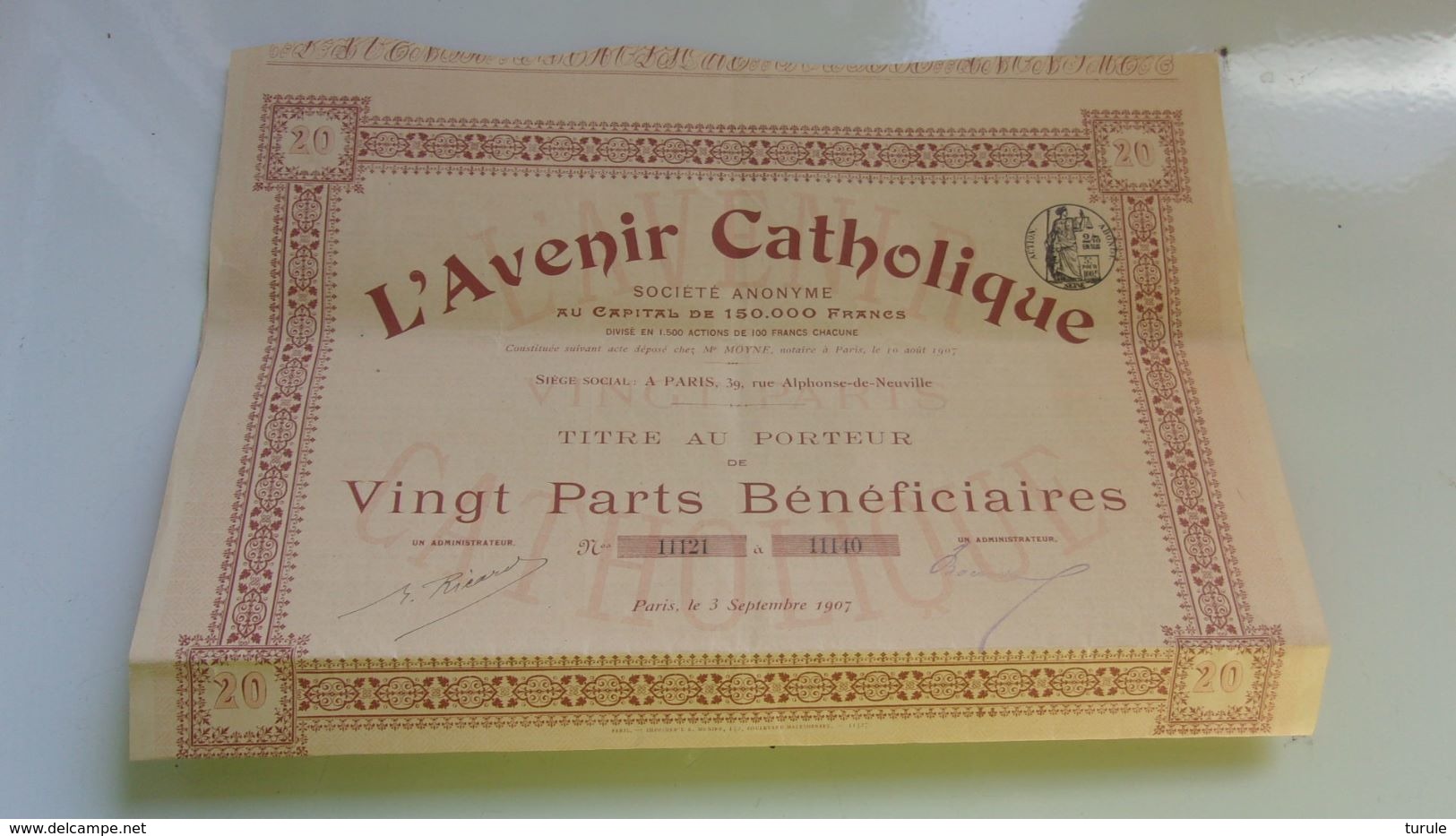 L'AVENIR CATHOLIQUE (1907) - Otros & Sin Clasificación