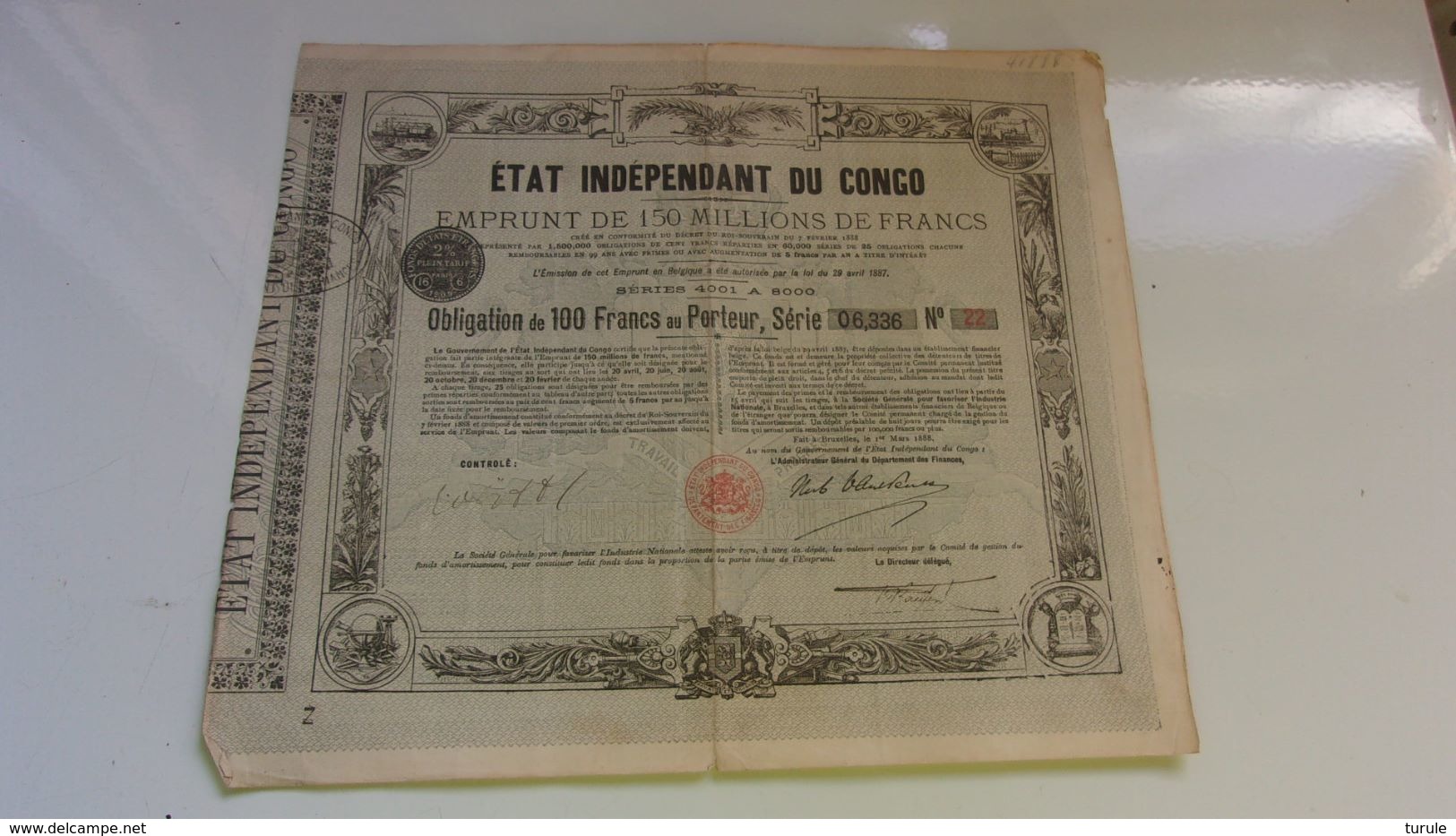 ETAT INDEPENDANT DU CONGO (1888) - Autres & Non Classés