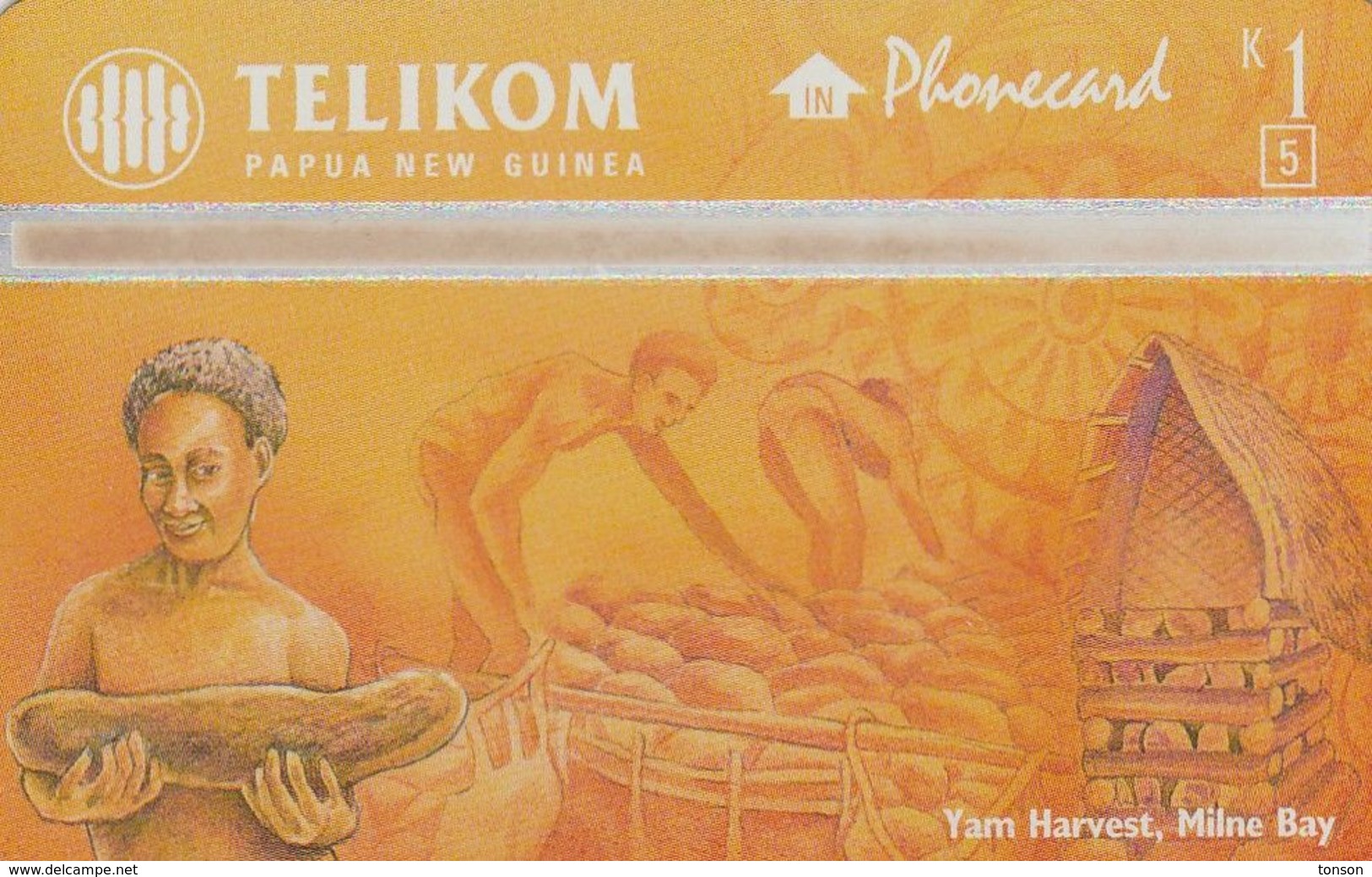 Papua New Guinea, PNG-080, TYam Harvest, Milne Bay, 2 Scans. 701L. - Papoea-Nieuw-Guinea