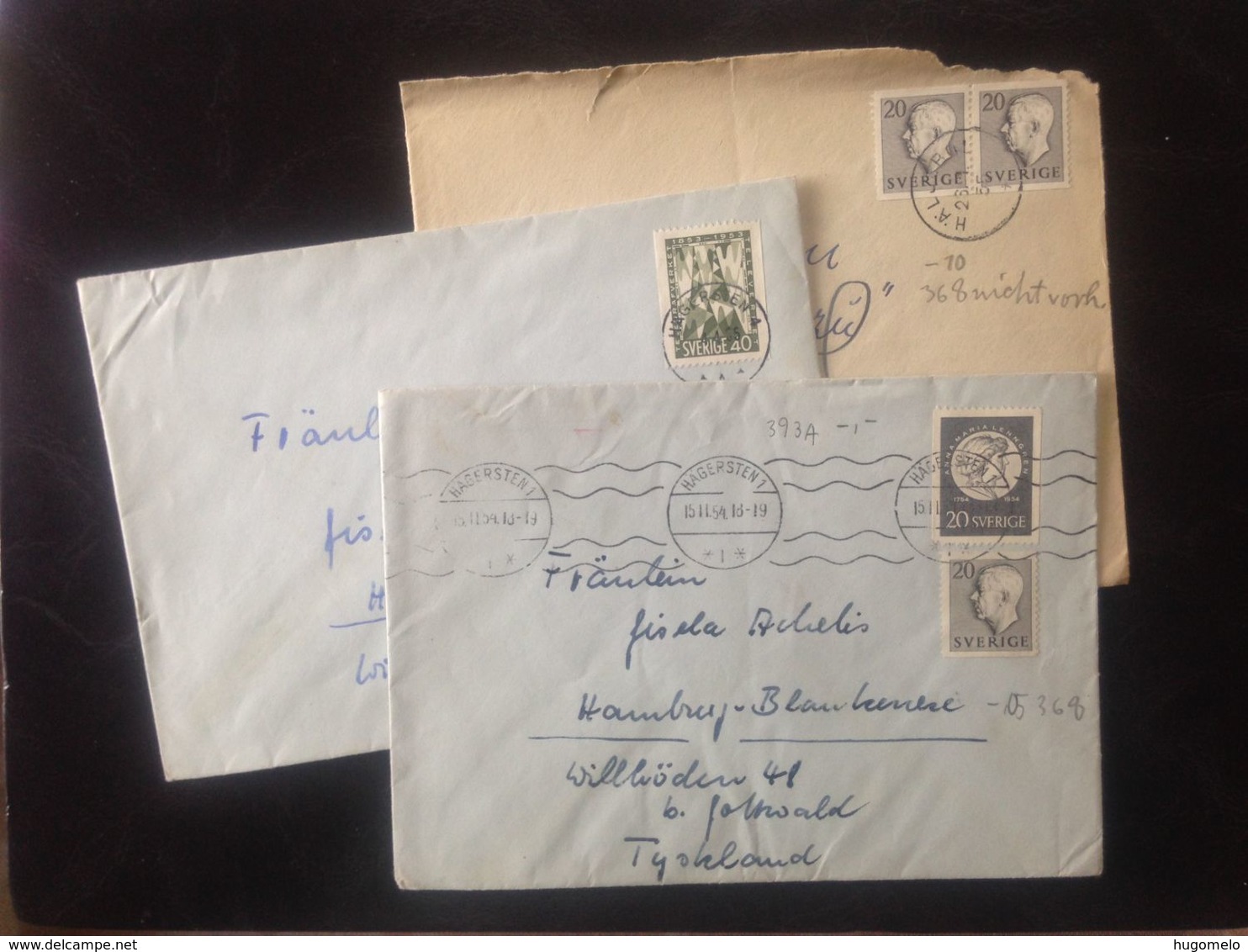 Sweden,  3 Circulated Covers To Germany (Hamburg), 1954 & 1955 - Lettres & Documents