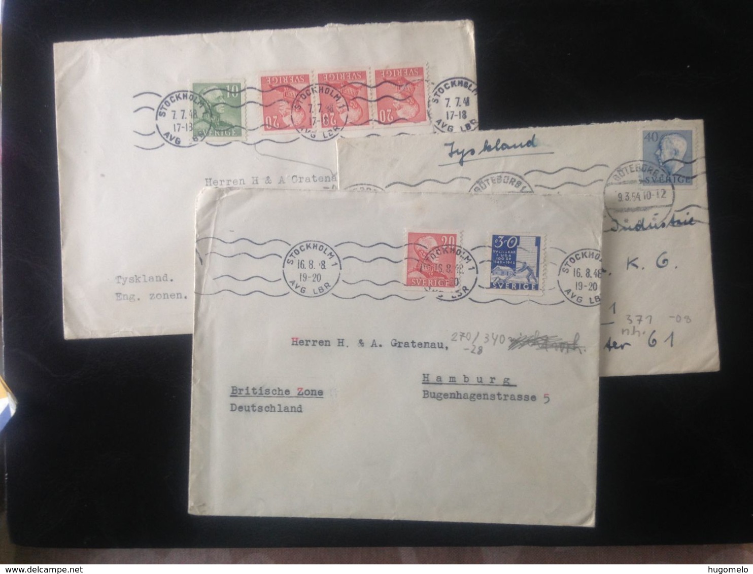 Sweden,  3 Circulated Covers To Germany (Hamburg), 1948, 1954 - Lettres & Documents