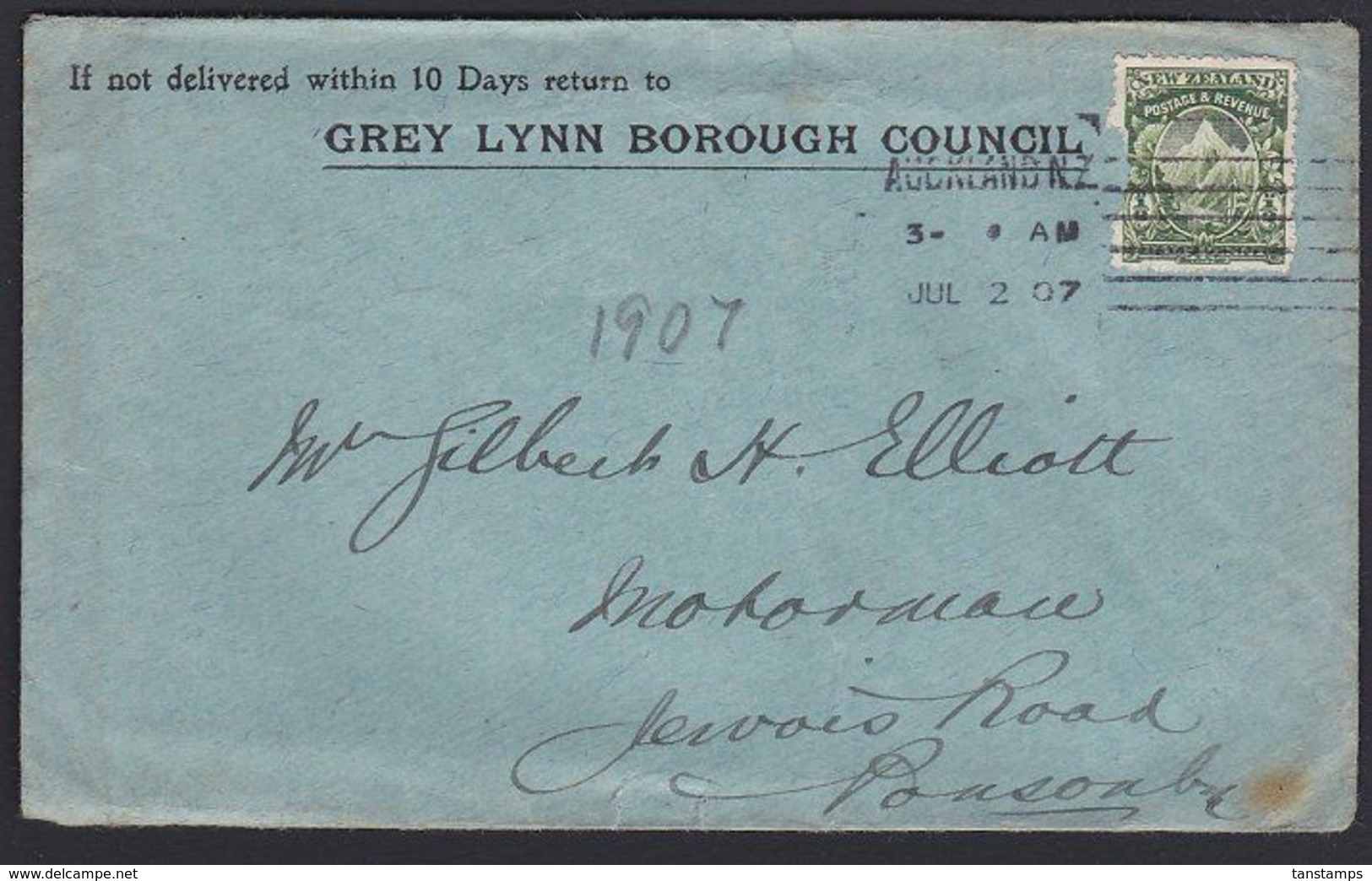 NEW ZEALAND PRIVATELY PRINTED STATIONERY GREY LYNN BOROUGH COUNCIL - Covers & Documents