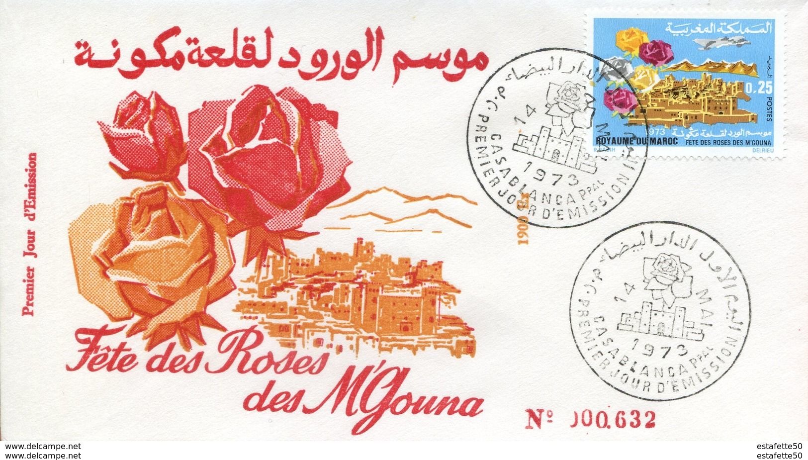 Maroc;FDC 1973, TP N°678 " Flore Marocaine "fête Des Roses;Morocco;Marruecos - Marokko (1956-...)