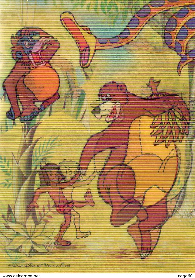 Disney - Carte Postale En 3D " Le Livre De La Jungle " - Altri & Non Classificati