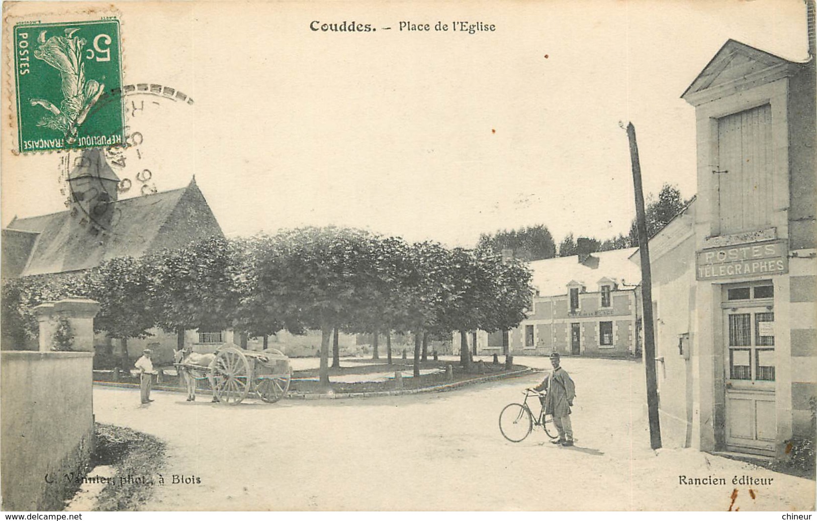 COUDDES PLACE DE L'EGLISE LA POSTE ET TELEGRAPHES - Autres & Non Classés