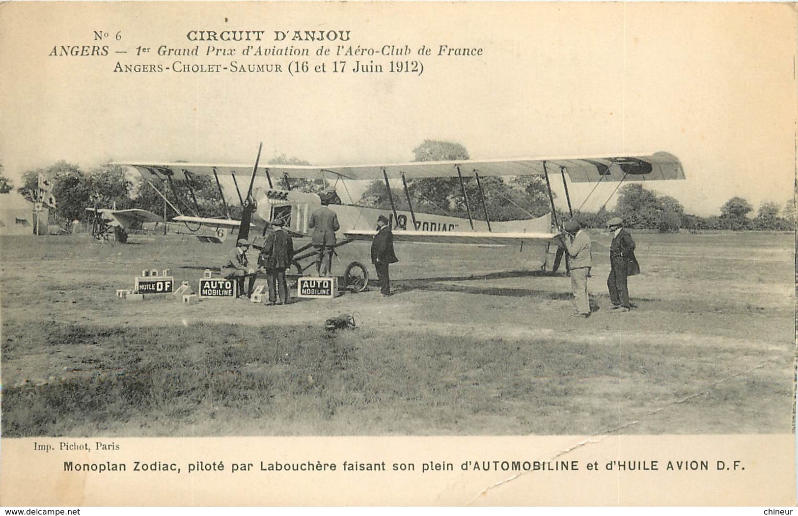 ANGERS CIRCUIT D'ANJOU 1912 MONOPLAN ZODIAC PILOTE PAR LABOUCHERE - Angers