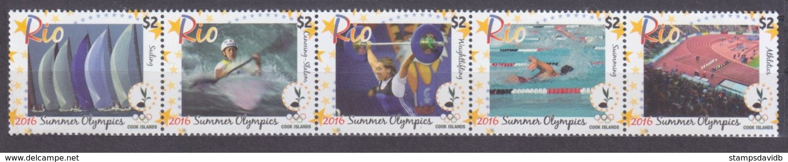 2016	Cook Islands	2107-2111strip	2016 Olympic Games In Rio De Janeiro 	18,00 € - Verano 2016: Rio De Janeiro