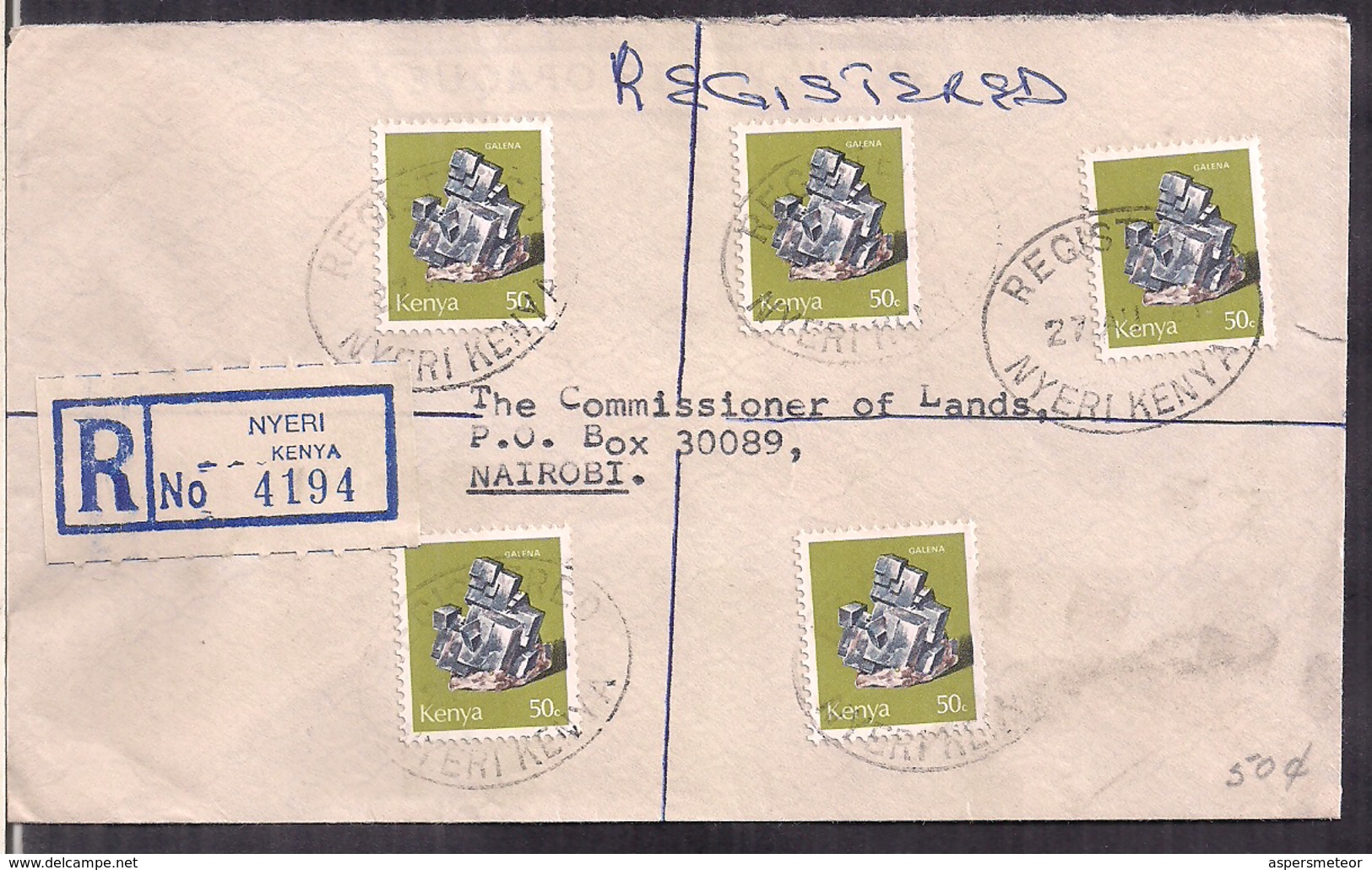 Kenya - 1981 - Lettre - Mineraux - Galena - Cygnus - Kenya (1963-...)