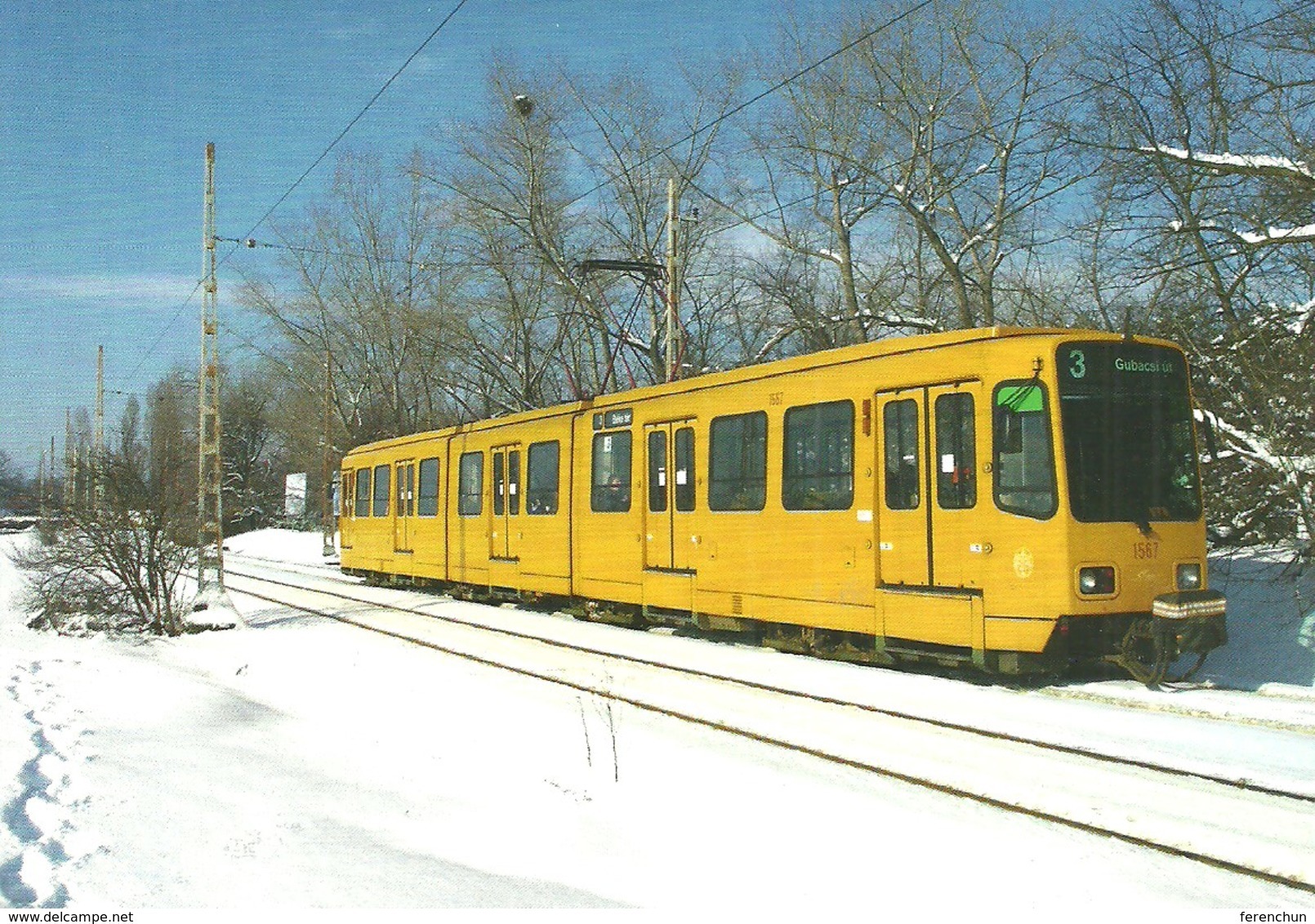TRAM RAIL RAILWAY RAILROAD TW 6000 EX HANNOVER TRAMWAY GERMANY GERMAN BKV FEHER STREET BUDAPEST * Top Card 0458 Hungary - Tramways